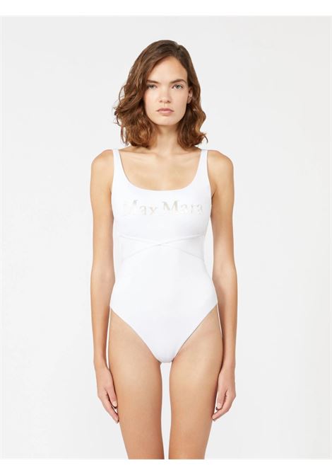Costume intero in jersey con logo - Bianco MAX MARA beachwear | BCHCARISMA008